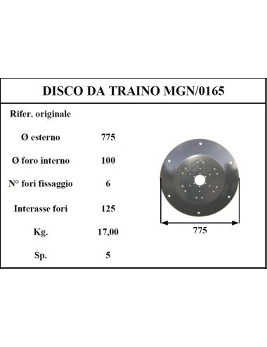DISCO TRAINO MARANGON 165