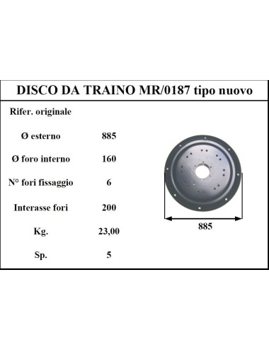 DISCO TRAINO MORRA 187 TN D885