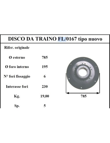 DISCO TRAINO FELLA 167 NT D785