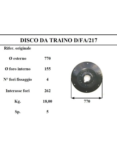 DISCO TRAINO D/FAHR 2.17