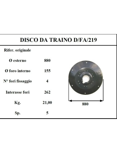 DISCO TRAINO D/FAHR 2.19