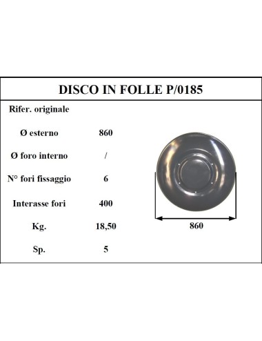 DISCO FOLLE P.Z 185