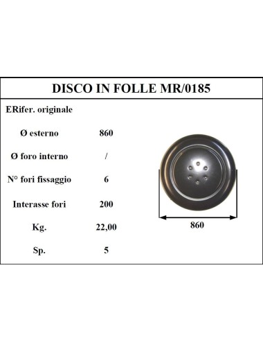 DISCO FOLLE MORRA 185