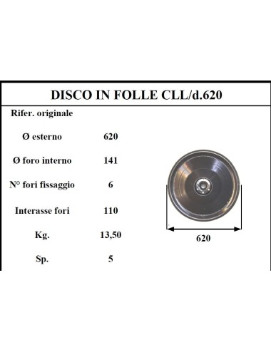 DISCO FOLLE CLAASS D.620 6 FORI