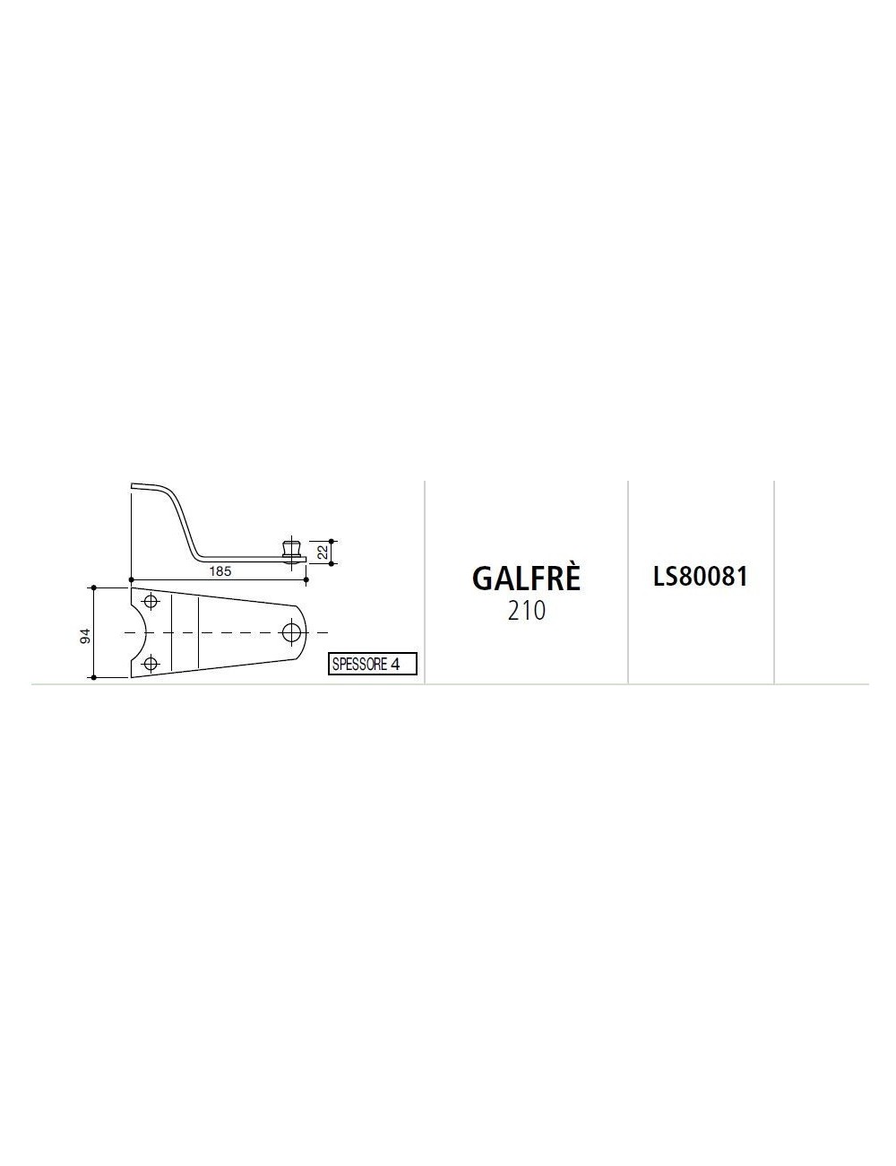 PIASTRA PORTACOLTELLO GALFRE' 210