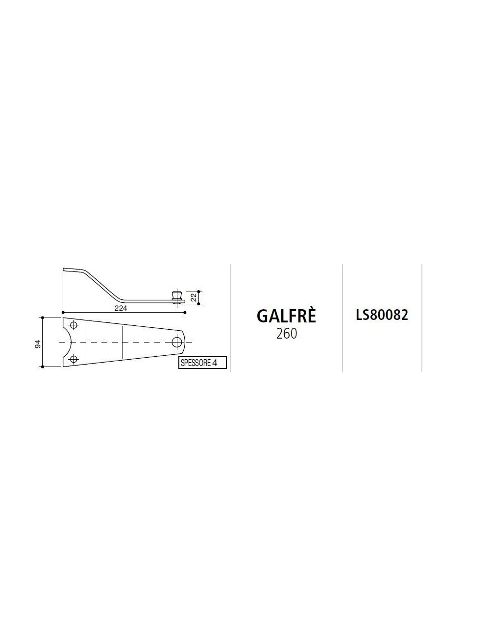 PIASTRA PORTACOLTELLO GALFRE' 260