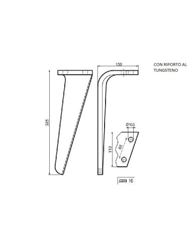 DENTE LAMA FRANDENT PESANTE AL TUNGSTENO