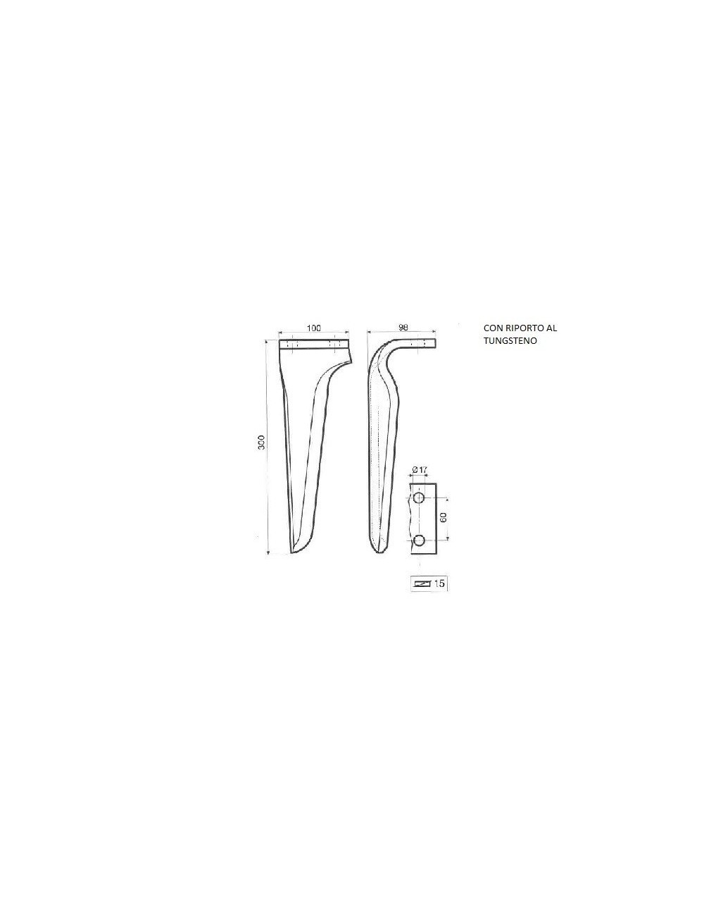 DENTE LAMA MASCHIO 100X15 INT.60 AL TUNGSTENO
