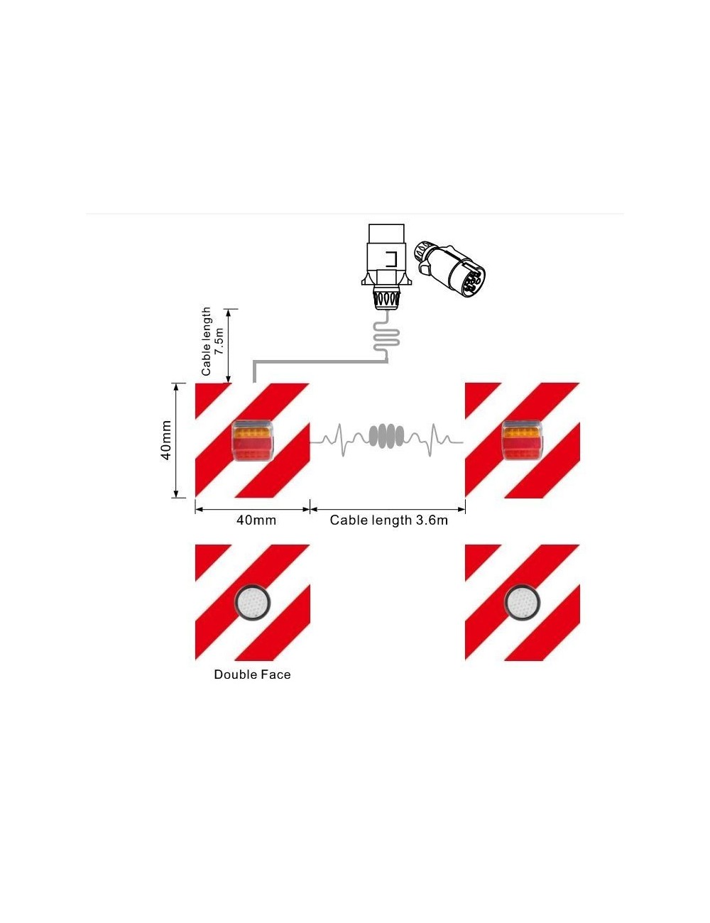 KIT PANNELLI RIFLETTENTI DOUBLE FACE C/FANALE A LED