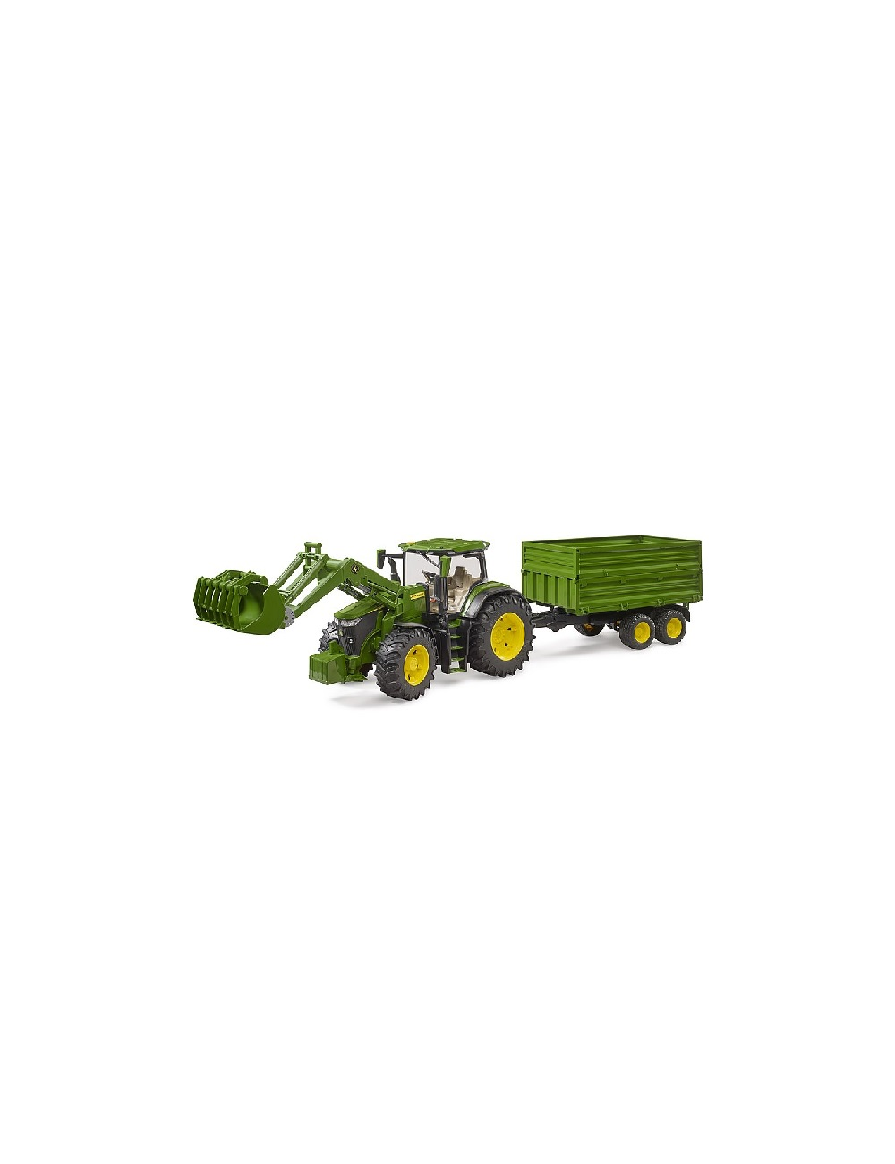 TRATTORE  JOHN DEERE 7R 350 CON BENNA E RIMORCHIO BRUDER - 03155