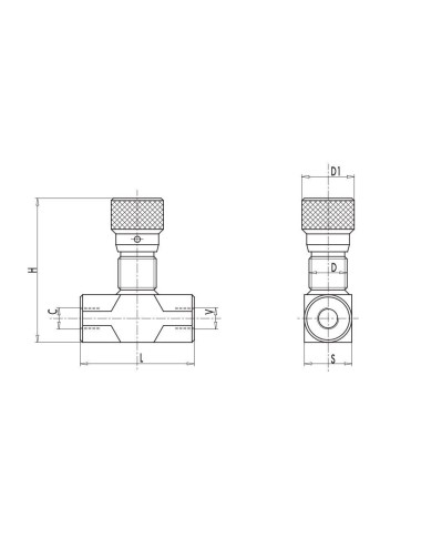 VALVOLA DI REGOLAZIONE DI FLUSSO 90---¬- 1/4