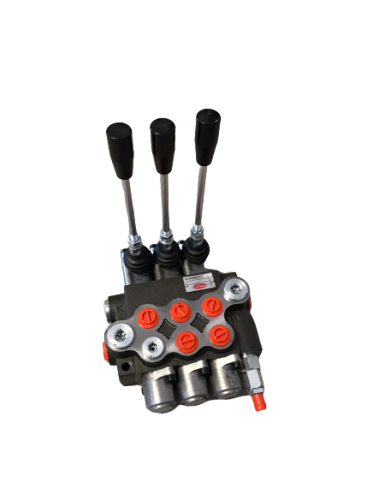 DISTRIBUTORE IDRAULICO P40 3/8 3 LEVE, 2 D.E. + 1 S.E.