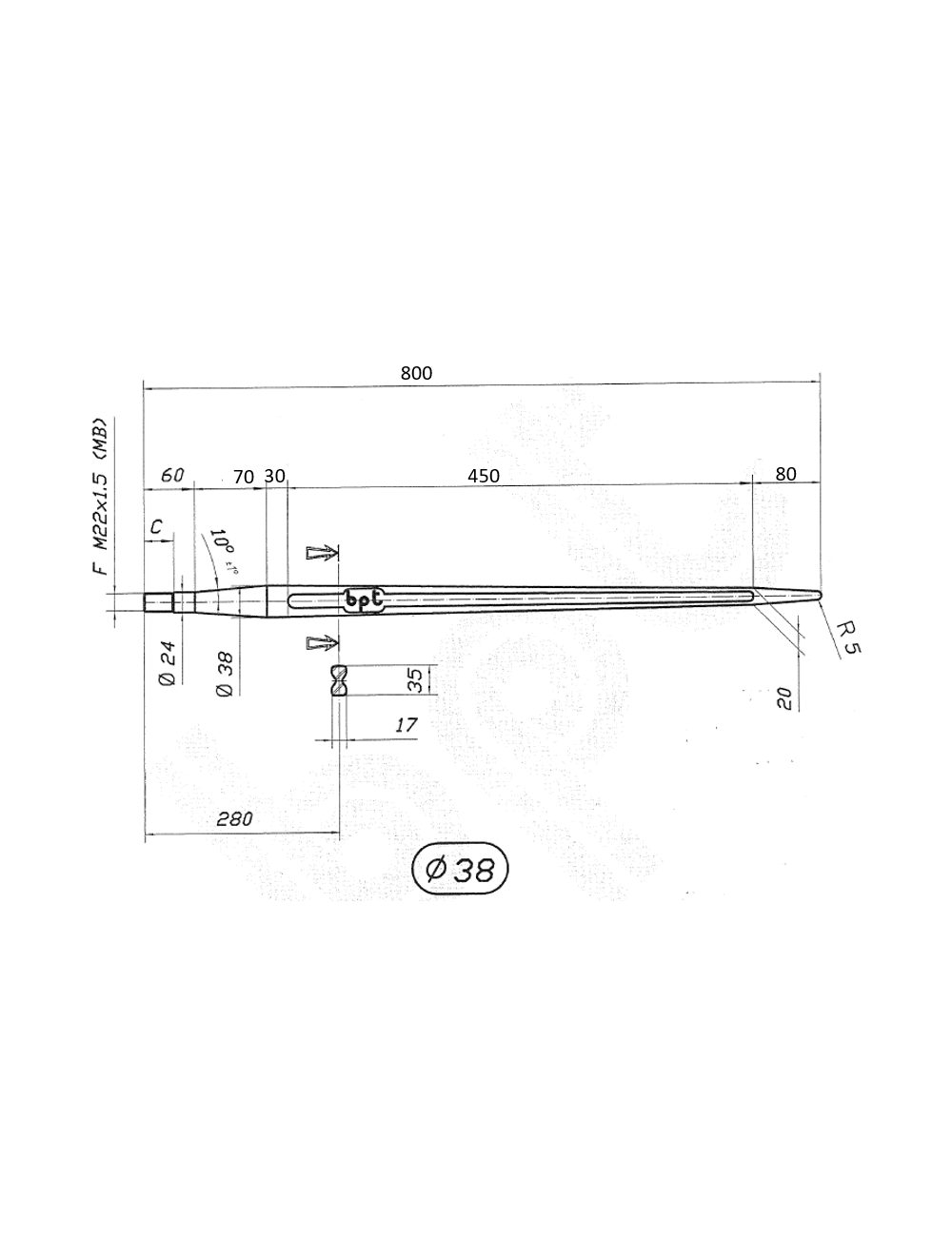 PUNTA PER CARICATORE ROTOBALLE 800X36