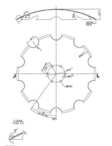 DISCO FRASTAGLIATO D.560 SP.4 INT.122 - 6 FORI QUADRATI 