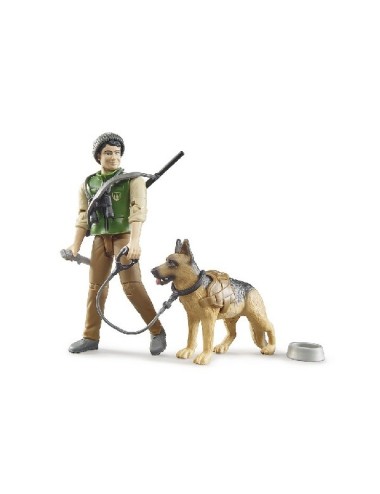 GUARDIA FORESTALE CON CANE ED EQUIPAGGIAMENTO BRUDER - 62660