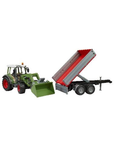 TRATTORE FENDT VARIO 211 CON BENNA E RIMORCHIO BRUDER - 02182